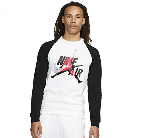 Jordan Brandclub Jordan Classics Fleece Crew Long Sleeve Mens Active Shirts Tees Size 3Xl Color White
