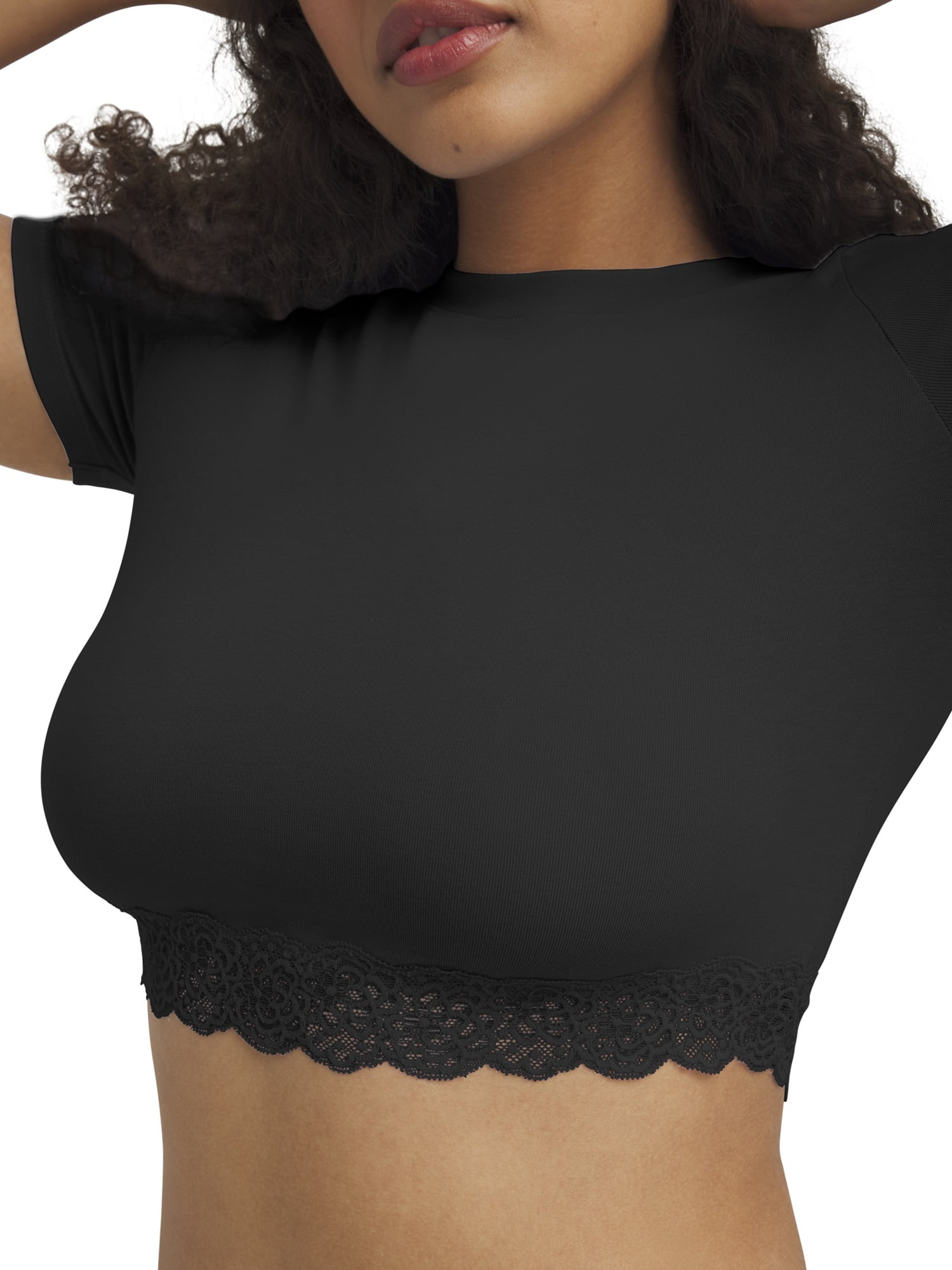 Mills by Millie Bobby Brown Women's Lacy Cotton Baby Tee, Sizes XS-XXXL