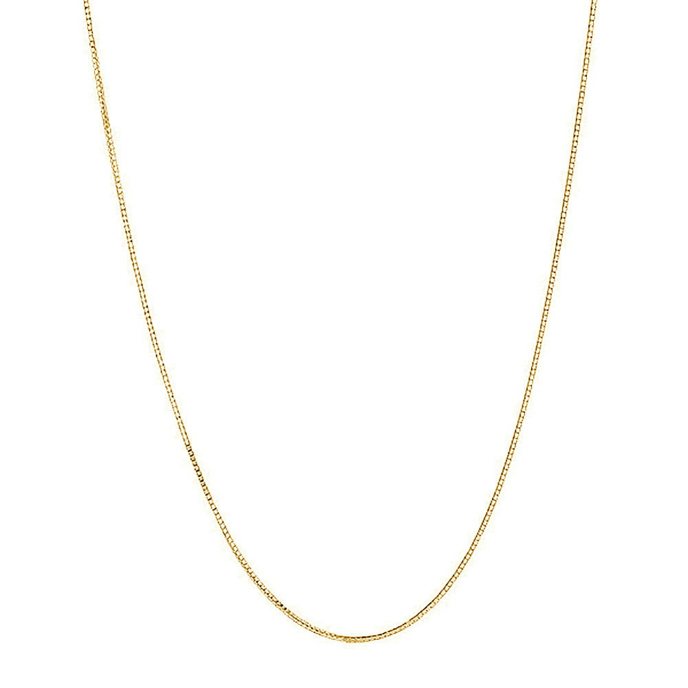 Ritastephens - 14K Solid Gold Box Chain Baby Childrens Necklace 13 ...