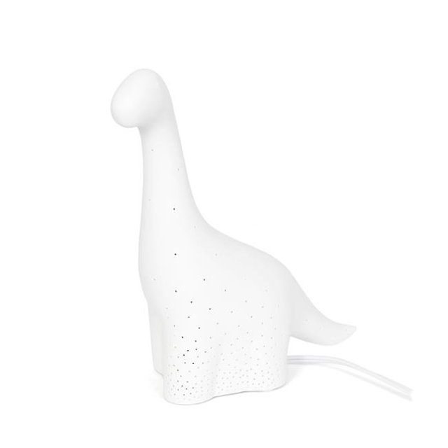 Simple Designs LT2093-WHT Lampe de Table Dinosaure en Porcelaine, Blanc