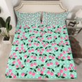 thumbnail image 2 of Manfei Cartoon Cherry Child Bed Sheets, Green Pink Cartoon King Sheets, Chic Fashion Polkadots Sheet Set, Luxury Bedroom Decor, 4pcs, 2 of 7