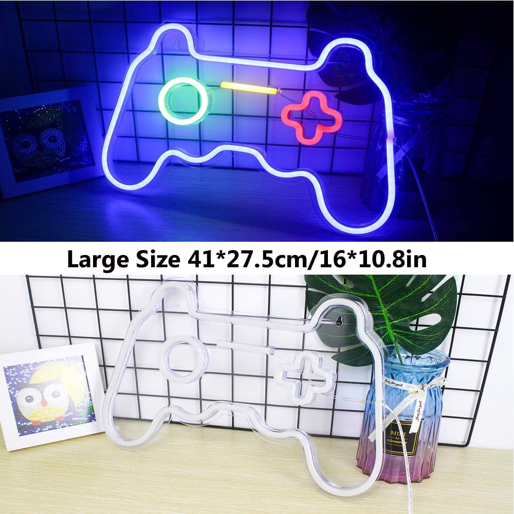 Evertine Game Neon Signs (16 x 11inch) Large Gamepad Controller Gaming LED  Neon Lights for Wall Decor Bedroom, Gamer Gift for Teen Boys Children Room