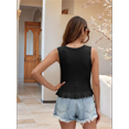 thumbnail image 7 of Women Cute Crop Sweaters Vest Knit Sleeveless Pullover Tops Crochet Ruffle Hem Tank Black XL, 7 of 7
