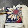 thumbnail image 2 of YINGXI Let Ring White Flower Throw Pillow Covers, USA Flag Cushion Case for Sofa Couch 18x18in, 2 of 5