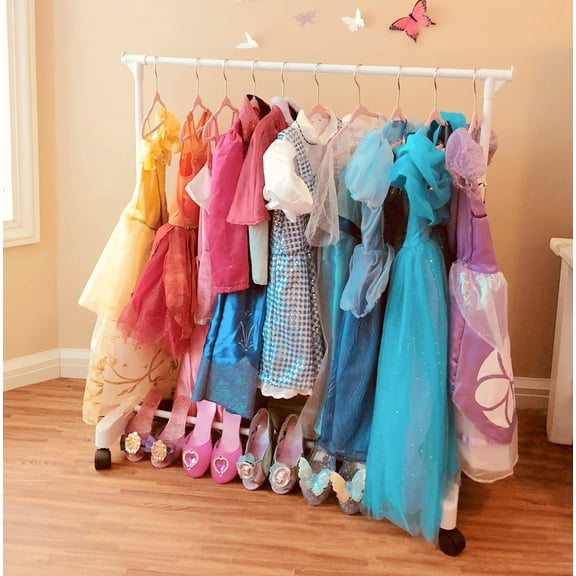 Children's Nursery Hanger- Includes 10 Children's Velvet Hangers- New Improved Rack with Rolling Design!