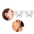 thumbnail image 3 of SUSHANG Fashion Earrings Mini Cute Ladies Stud Earrings Literary Design Hollow Butterfly Ear Buckles Electroplating Silver Earrings, 3 of 9