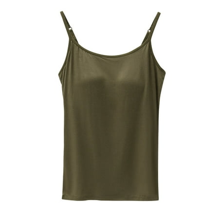 Snowsong Womens Tank Tops  Women with Chest Pads Five Fingers without Bra Cups One Sports Camisole  Camisole Tops for Women