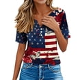 thumbnail image 6 of Homenesgenics 4th of July Womens Tops Plus Size 4x 5x Fourth of July Button-Down Short-Sleeve V-Neck Summer T-Shirts Independence Day Printed Tee Multicolor XL, 6 of 9
