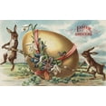 thumbnail image 5 of Easter Greetings, Rabbits by a Decorated Egg (Cotton Canvas Apron, Kitchen Cooking, Baking, Grilling, Unisex with Pockets), 5 of 5