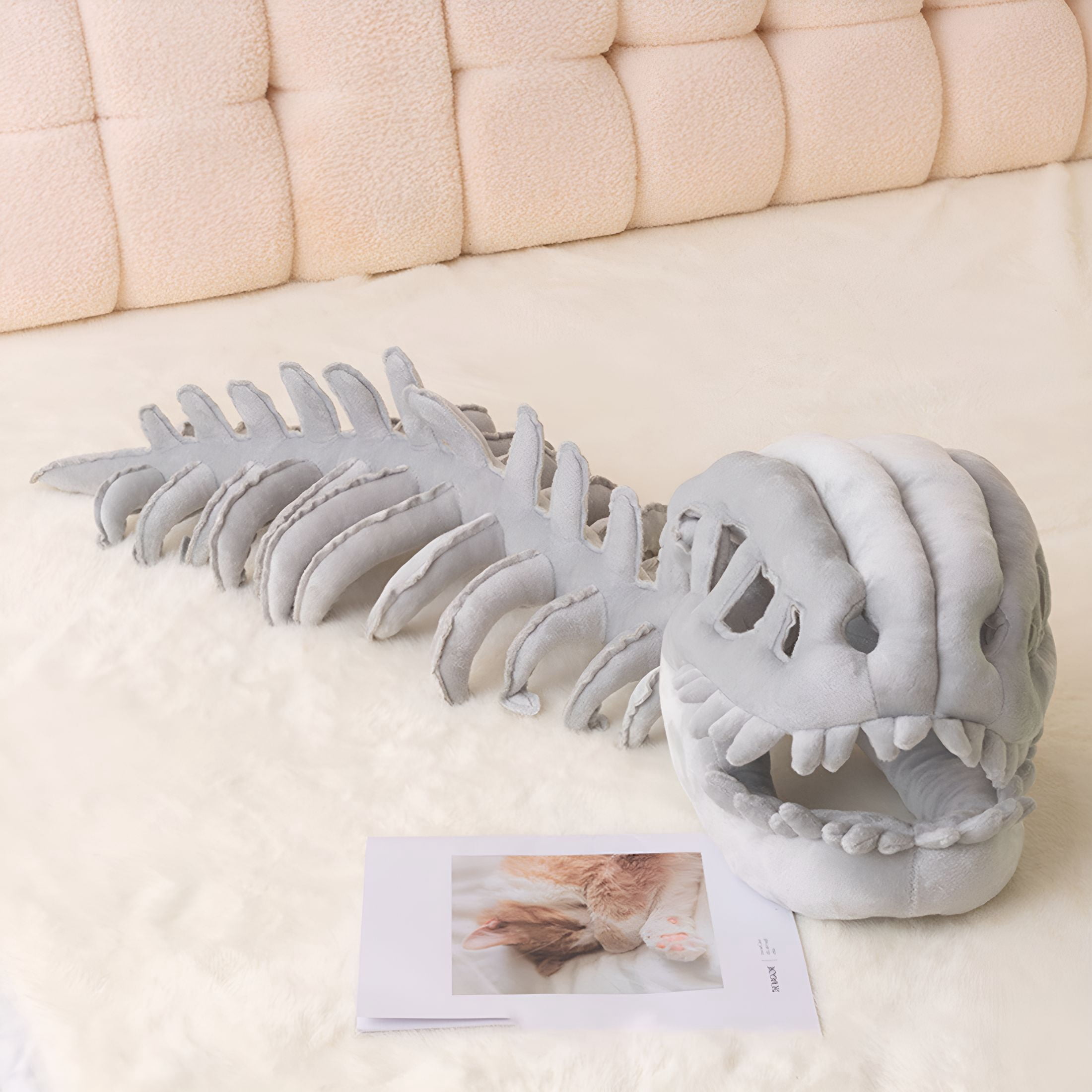 CYFW Weighted Dinosaur Stuffed Animal-Silly Dino Plush Skeleton,Spinosaurus Plush Dino Outfit,Outfit Halloween Fun Dinosaur Skeleton Plush Costume with Spine Extension for Parties