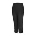 thumbnail image 5 of Jsaierl Plus Size Capris Pants Womens Butt-Lifting Elastic Waist Cropped Leggings Hollow Out Solid Color Shorts, 5 of 6