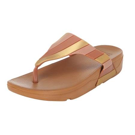 

ZAROYEAX Woman Sandals Metal Upper Slipper Flat Flip Flop with Four Color