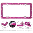 thumbnail image 3 of OTOSTAR Bling License Plate Frame, Handcrafted 4 Rows Shiny Rhinestones Stainless Steel 4 Holes License Plate Frame with Anti-Theft Screws Caps Set (Hot Pink), 3 of 7