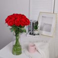 thumbnail image 5 of Zukuco 12 PCS Artificial Roses Single Long Stem Silk Blossom Fake Flower for Home Party Wedding Decoration(Red), 5 of 8