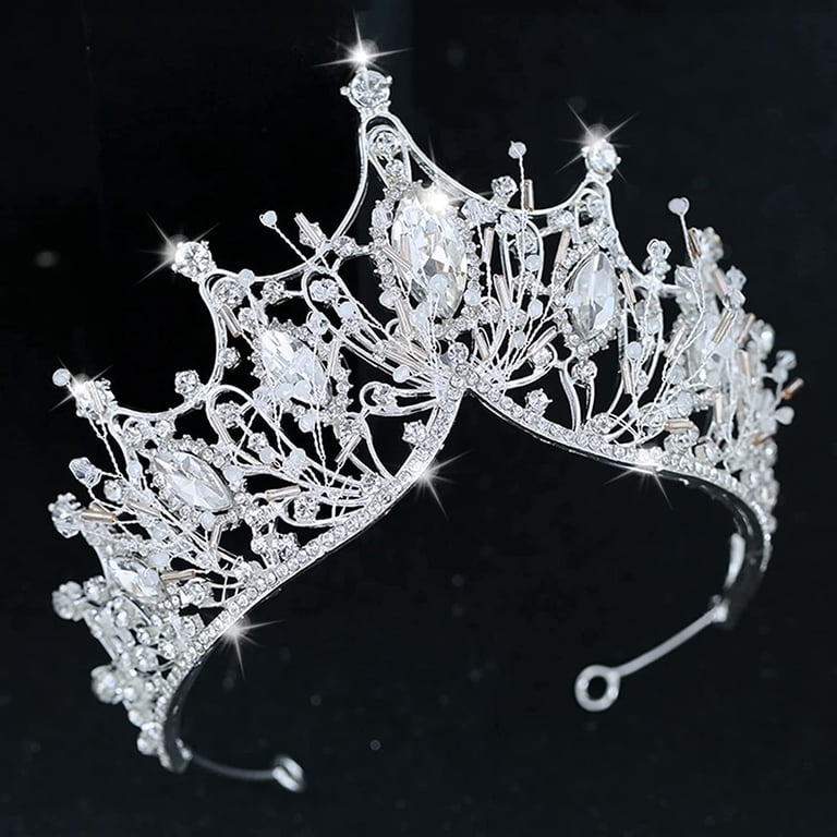LIURUIJIA Silver Crown for Women Baroque Queen Crown and  display picture 3