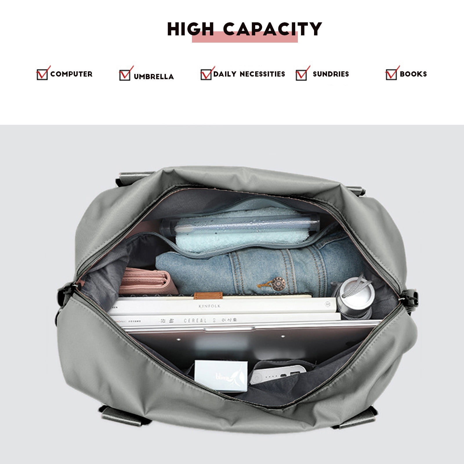 FAMTKT Expandable Gym Bags, Duffle Bags for Sports and Weekend Travel, Large Capacity Lightweight Overnight Bags for Men and Women, Travel Duffel Bags, Sports Tote Bag
