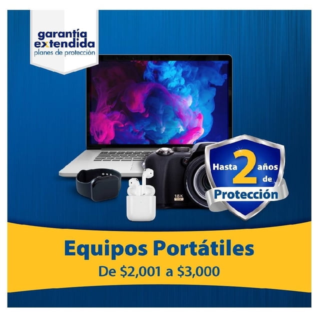 Garantía Extendida 1 año - $2000 a $3,000 Equipos Portátiles