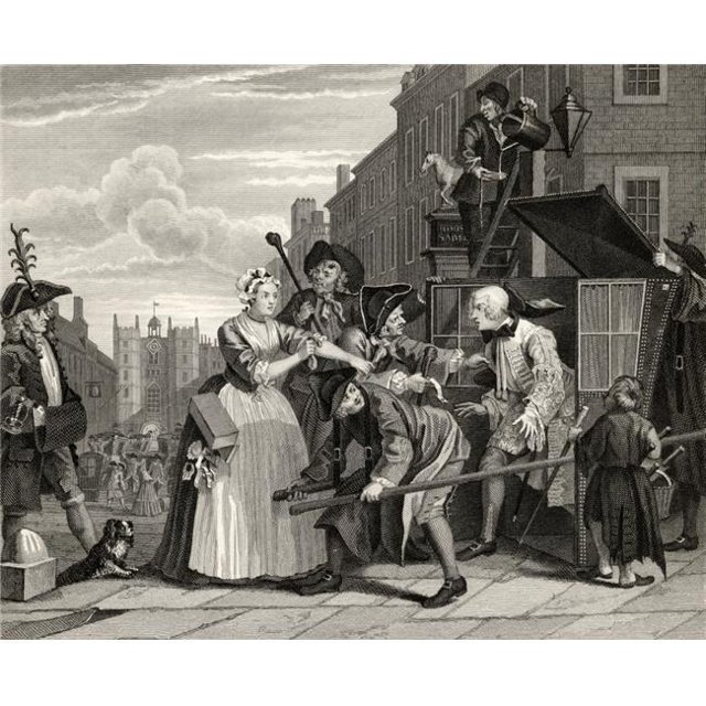 Posterazzi DPI1861992 The Rakes Progress Arrested for Debt As Going to Court From the Original Picture by Hogarth From the Works of Hogarth Pu Poster Print, 16 x 13