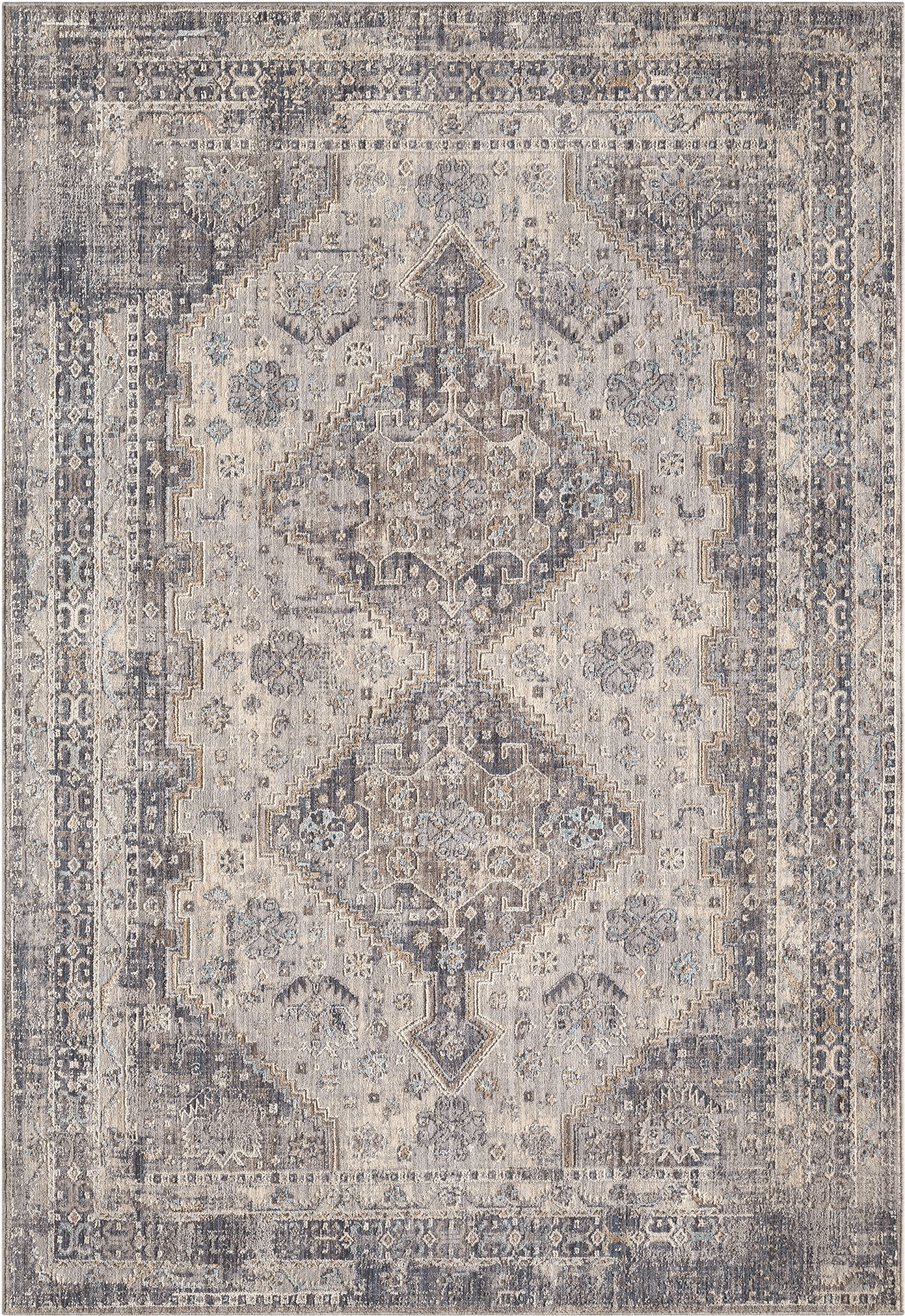 United Weavers Utopia Chester Oriental Border Area Rug, Blue, 12'6" x 15'