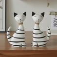 thumbnail image 4 of Cheapark 2 Pack Wooden Cat Table Ornament Shelf Sitter Decorative Figurine For Home Office Living Room Bedroom Desktop Pet Themed Decor, 4 of 7