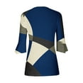 FAIWAD Women's 3/4 Sleeve Tunic Tops V Neck Button Down Tops Geometric ...
