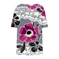thumbnail image 2 of Yourumao Womens Plus Size Tops Peplum Short Sleeve Tunics Floral Round Neck Shirts Pleated Comfy Loose Casual Blouses Summer Weekend Tshirts Gray L, 2 of 3