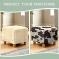 thumbnail image 6 of SCRAWLGOD Cow Print Brown Beige Stretch Ottoman Cover Square Stretch Ottoman Slipcovers Soft Storage Foot Rest Cover with Elastic Bottom Anti Dust Furniture Protector, 6 of 7