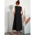 thumbnail image 2 of Womens Maxi Dress 2025 Sleeveless Summer Dresses V Neck Casual Tiered Sundresses with Pockets Black 5XL, 2 of 5