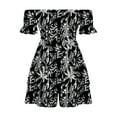 thumbnail image 7 of jsaierl Jumpsuits for Women Clearance, Women Boho Romper Off Shoulder Ruffle Chiffon Shorts Jumpsuit Playsuits, 7 of 7