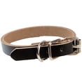 thumbnail image 1 of Collar de cuero sintético para perros, sencillo y elegante, ajustable para cachorros, diseño de color puro, negro, L, 1 of 2