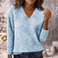 thumbnail image 2 of IMENGL Long Sleeve Shirts for Women Soft Spring and Autumn New Solid Color Sequin d T-Shirt Casual Women's Basic Tee Long Sleeve Tops,Blue, 2 of 9