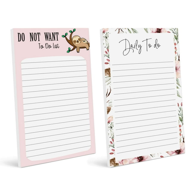 Inkdotpot Pack Of 2 Daily Planner List Undated Notepads, Memo Pad To-Do List Tear Off List Pad- Organizer- Scheduler- Organize Tasks (50 Sheets Each)-XP