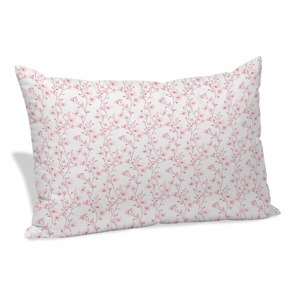 Pink Spring Floral Pillow Covers King, Elegant Watercolor Summer Botanical Soft Brushed Microfiber Breathable Throw Pillow Covers, Pillowcase with Zipper for Couch Sofa Bedroom Living Room 20"x36"