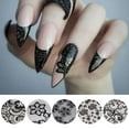 thumbnail image 4 of NEWSPIED 10 Rolls Black Lace Nail Foil Transfer Stickers Retro Lace Flower Nail Foils Nail Art Supplies Holographic Nail Foil Decals Designs Nail Transfer Foil for Women Acrylic Nails Decoration, 4 of 7