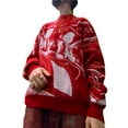thumbnail image 1 of FAROOT Tricot Décontracté Automne Hiver pour Hommes Col Rond Motif Gothic Anime Imprimé, 1 of 5