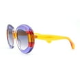 thumbnail image 3 of Womens Mod Chic Oversized Round Thick Butterfly Plastic Designer Sunglasses Purple Orange - Smoke, 3 of 4