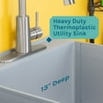 thumbnail image 6 of Tehila Grey 19 Gallon Utility Sink with High-Arc Stainless Steel Pull Down Faucet, 6 of 9