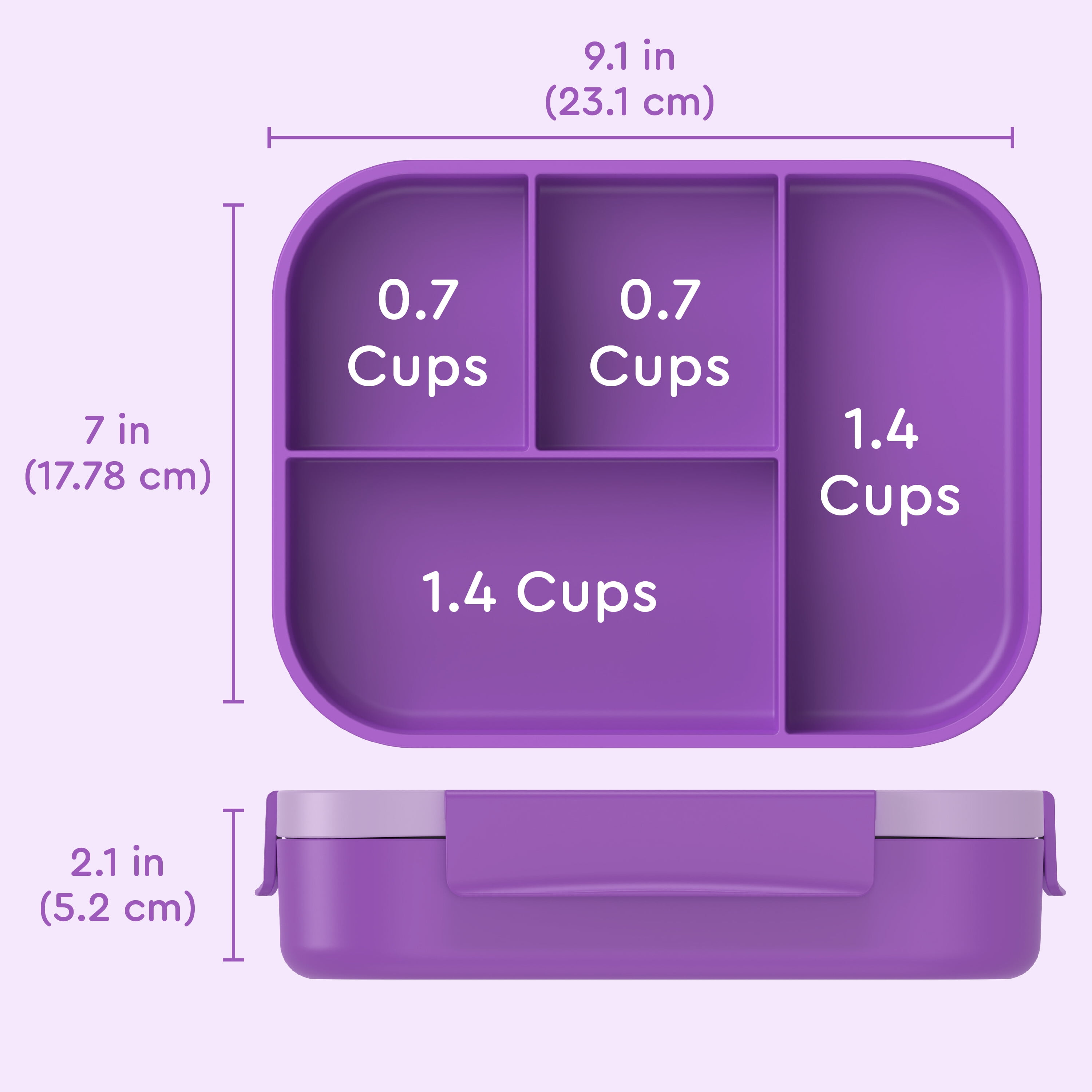 Bentgo Kids Snap & Go Leak-Proof Lunch Box - Purple
