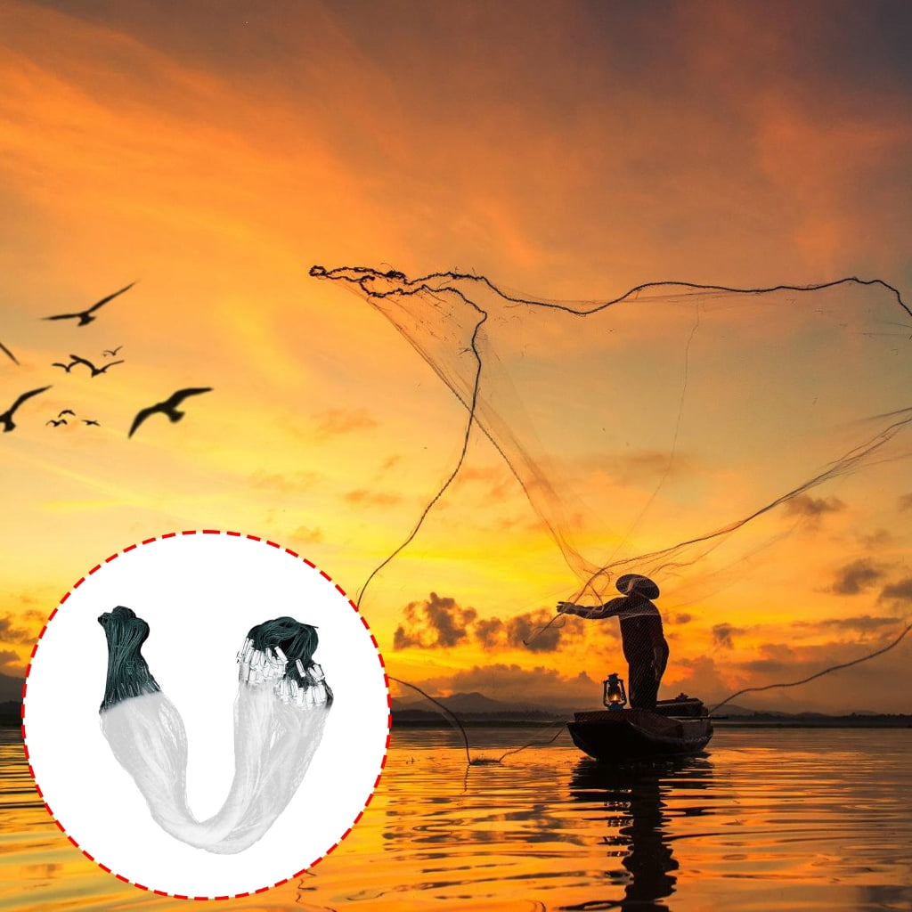 10Pcs Easy Throw Fly Fishing Net Portable Cast Fish Cage Fishing Casting Net Float Monofilament Gill Net Enduring