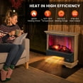 thumbnail image 3 of Spaco 27 Inch Freestanding Fireplace with Remote Control-Brown, Electric Fireplace Insert, Wall Recessed/Mounted, Freestanding Fireplace, 3 of 8