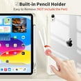thumbnail image 5 of DWPSG Case for iPad (A16) 11th/10th Generation (2025/2022) with Pencil Holder, Clear Transparent Back Shell Slim Stand Shockproof Tablet Cover, Auto Wake/Sleep,White, 5 of 10