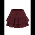 thumbnail image 3 of Shorts Holgados para Mujer, Estilo Bohemio, con Volantes, con Diseño de Mariposas en , Minifaldas de Cintura Alta, Shorts Casuales Rojo S, 3 of 8