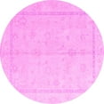 thumbnail image 1 of Ahgly Company Indoor Round Oriental Pink Traditional Area Rugs, 3' Round, 1 of 4