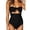 Black, variant on Swimsuit For Women Padded Strapless Bowknot Bandeau Push Up Bikini Set Summer Beachwear