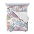 thumbnail image 7 of Quilts Twin-XL Size Bedding Set, Purple Coral Coastal Lightweight Quilted Comforter, Blue Conch Starfish Nautical Ocean Soft Reversible Bedspread Coverlet with Pillow Covers for All Season, 68" x 98", 7 of 7