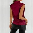 thumbnail image 5 of Women's Elegant Satin Wrap V Neck Sleeveless Tank Blouse Tee Top Elegant Tank Tops Casual Soft Comfy Shirts, 5 of 7