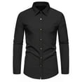 thumbnail image 2 of Aloohaidyvio George Men's Slim Fit Cotton Business Shirt Solid Long Sleeve Button Down Dress Shirts, 2 of 6