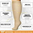 thumbnail image 5 of 3 Pairs Plus Size Compression Socks Wide Calf for Women and Men, Extra Large Compression Stocking, Knee High Support, 5 of 6