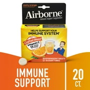 Airborne 1000mg Vitamin C Immune Support Effervescent Tablets, Zesty Orange, 20 Count