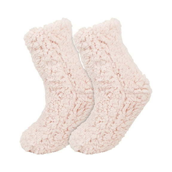 WULMLEO Aloe Socks Moisturizing Spa Socks Sleeping Fuzzy Socks for Dry Feet Overnight, Non Slip Fleece Lotion Socks Women Spa Pedicure Foot Socks for Repairing Dry Feet,Cracked Heel Pink